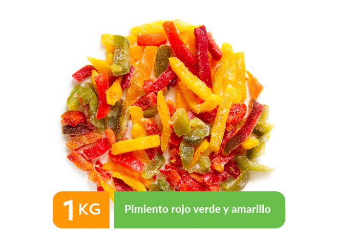 Mix de Pimiento Tricolor en Juliana IQF - 1 Kg